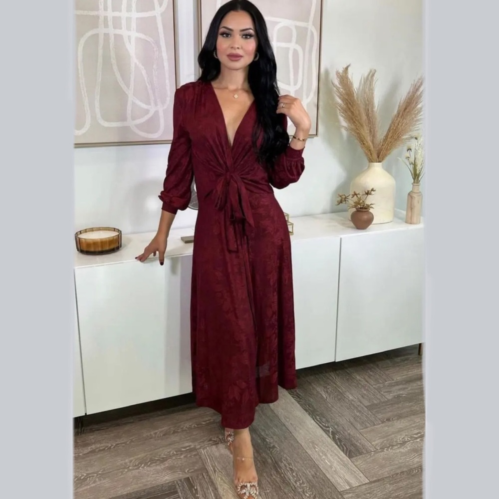 Zara Long Jacquard Dress Size Large